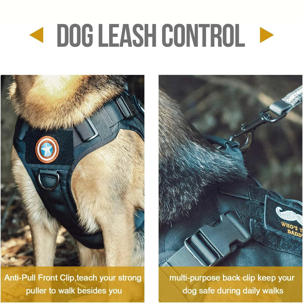 Tactical Dog Harness with Handle and Hook & Loop Panels