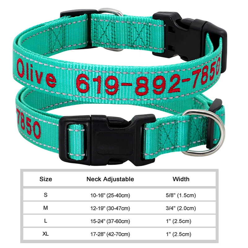 Personalisierte bestickte Nylon-Hundehalsband