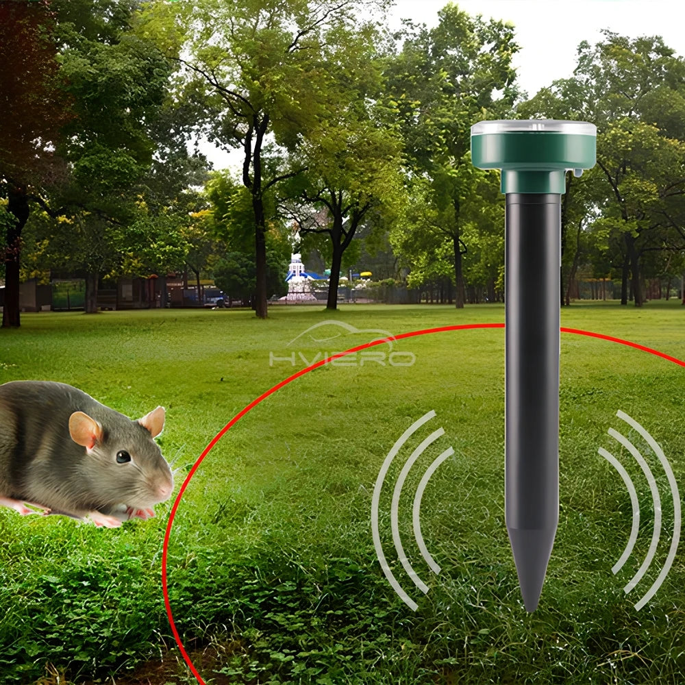 Solar Powered Ultrasonic Pest Repeller for Yard and Garden