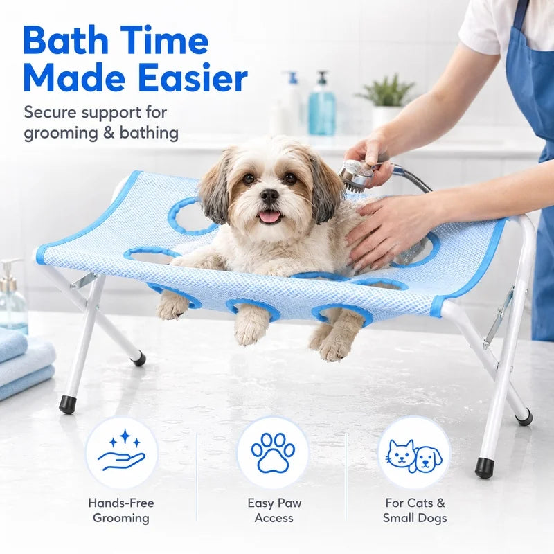 Pet Grooming Hammock with Stand – Anti-Bite Restraint for Dogs & Cats