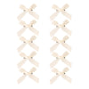 A set of white ribbon bow hair clips for girls