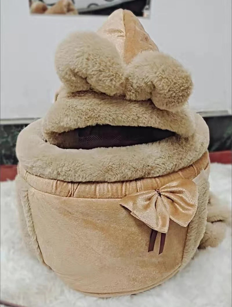 حقيبة ظهر ناقلة للكلاب الصغيرة وتدفئة سفر شتوية