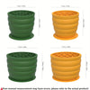 Set of two silicone slow feeder dog bowls in olive green and orange.