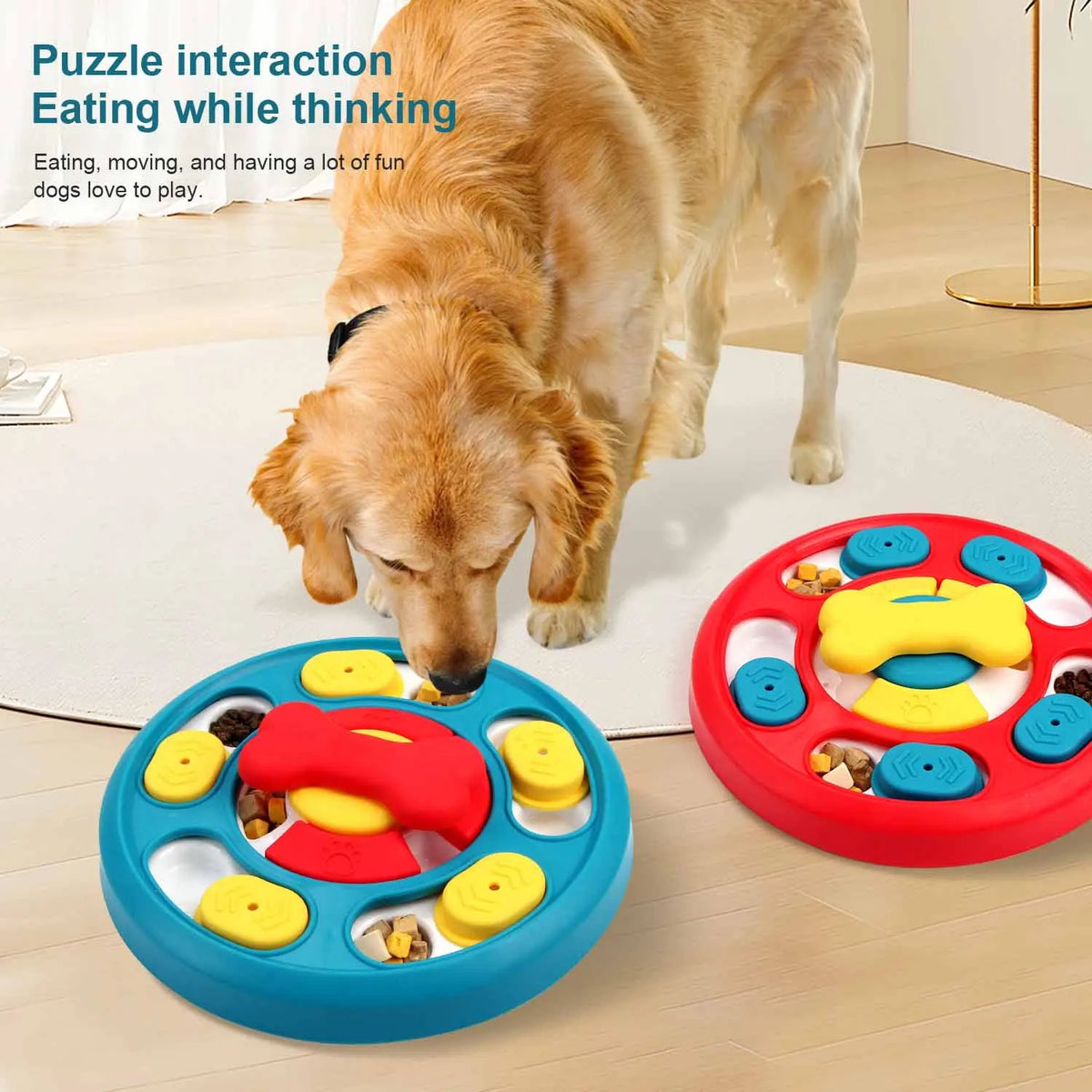 Anti-Gulping Maze Slow Feeder Dog Bowl with Non-Slip Base