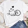 Women Kawaii Cats Print Summer Cartoon T Shirt