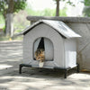 Outdoor Cat House with Heated Insulation and Raised Waterproof Base