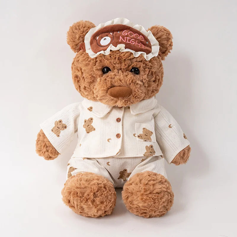 Cozy Pajama Bear Plush with Sleep Mask