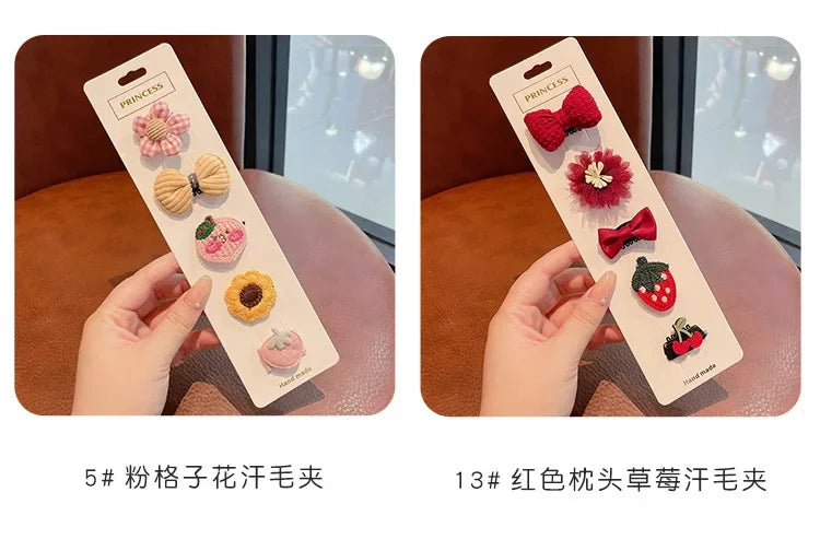 Adorable Flower Snap Clips for Baby Girls (Set of 6)