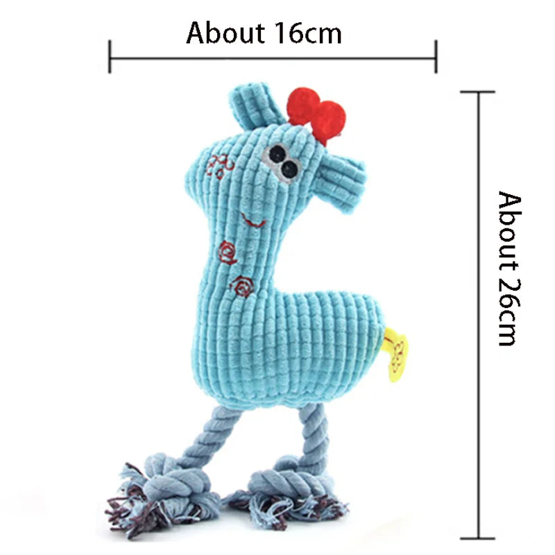 Plush Squeaky Donkey Dog Toy for Teething and Interactive Play