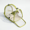 Transparent Bird Carrier with Wooden Perch