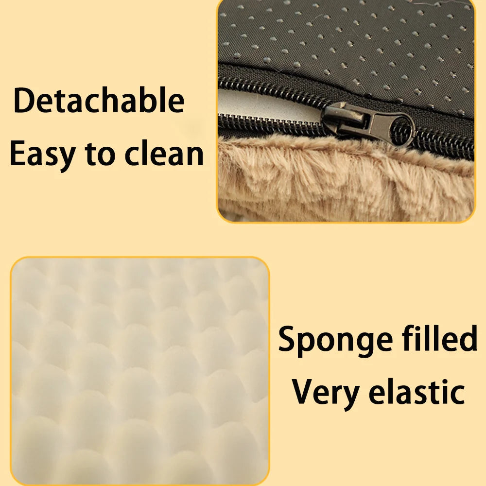 Lit pour chien orthopédique avec fermeture éclair amovible et mousse élastique rembourrée pour un nettoyage facile
