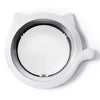 A white 4-way lockable pet door flap for cats and dogs with a circular opening.