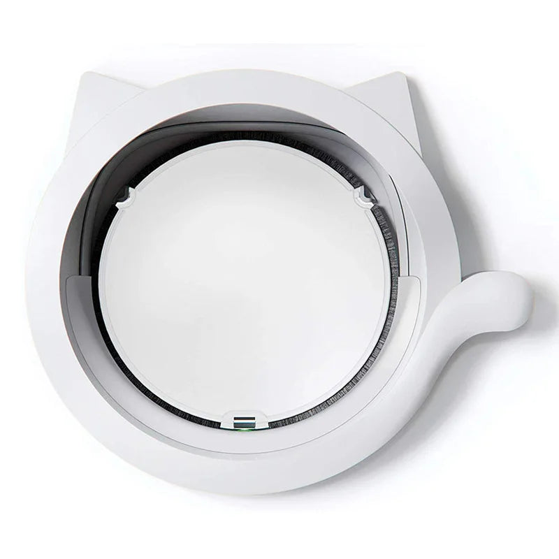 A white 4-way lockable pet door flap for cats and dogs with a circular opening.