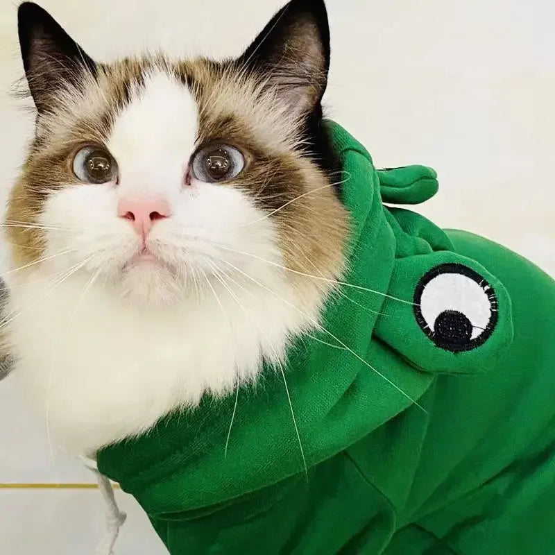 Frog-Shaped Hoodie for Dogs and Cats