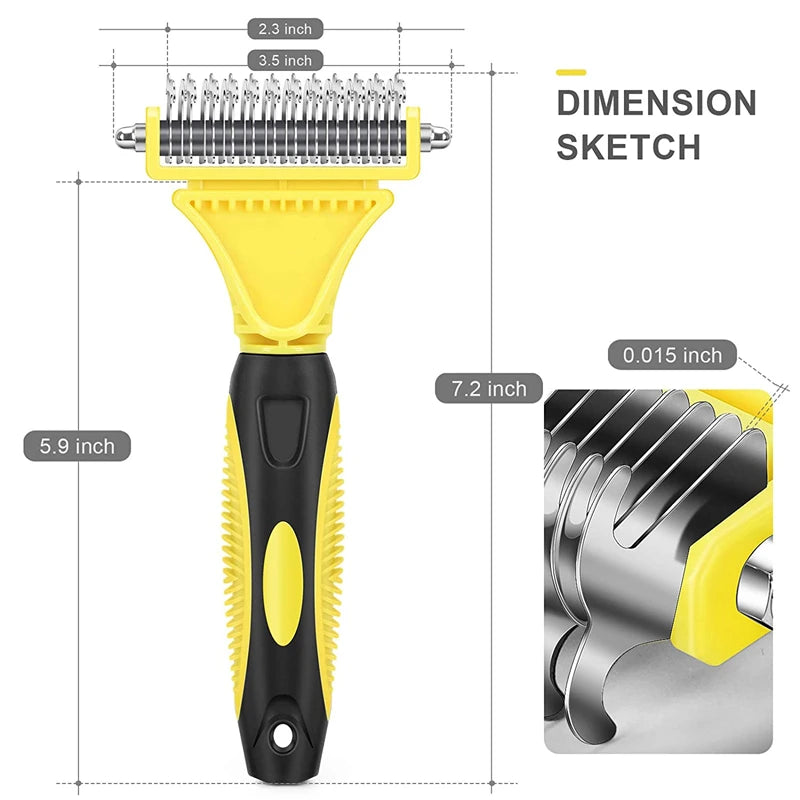 Two-Sided Stainless Steel Pet Grooming Brush