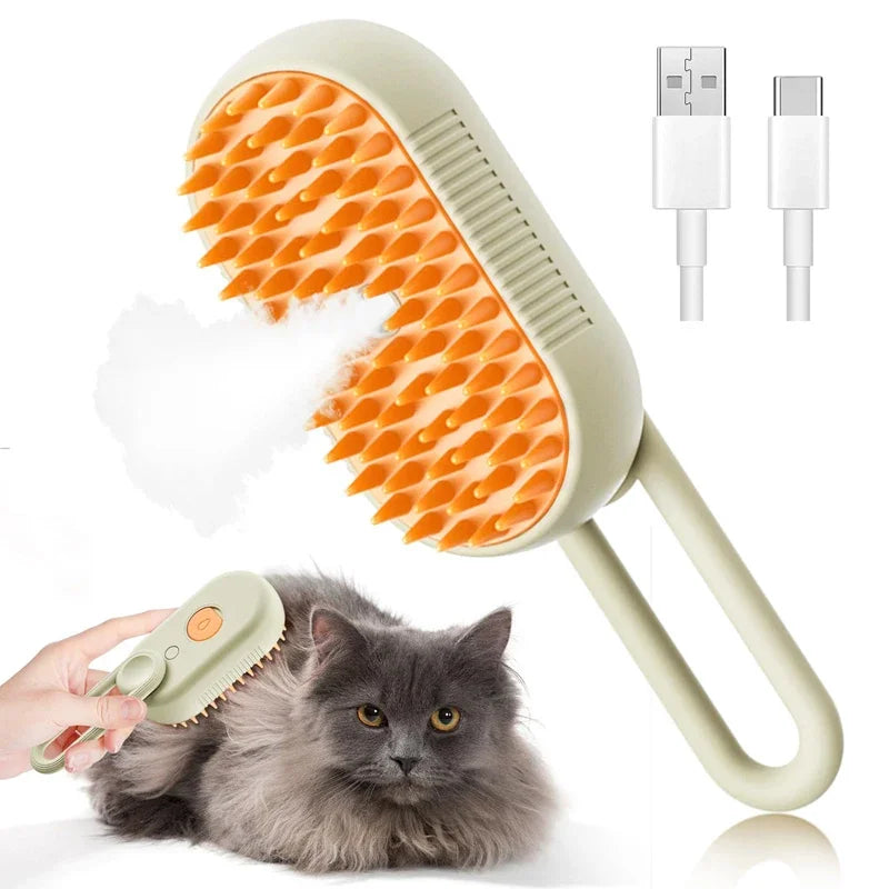 Cepillo de Vapor 3 en 1 para Gatos y Perros