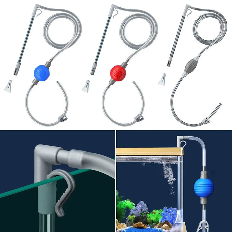 Pompe à siphon manuel pour changement d'eau d'aquarium