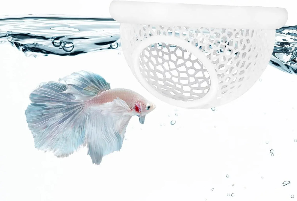 3-in-1 Floating Cave, Hammock, and Feeding Ring for Betta Fish and Shrimp