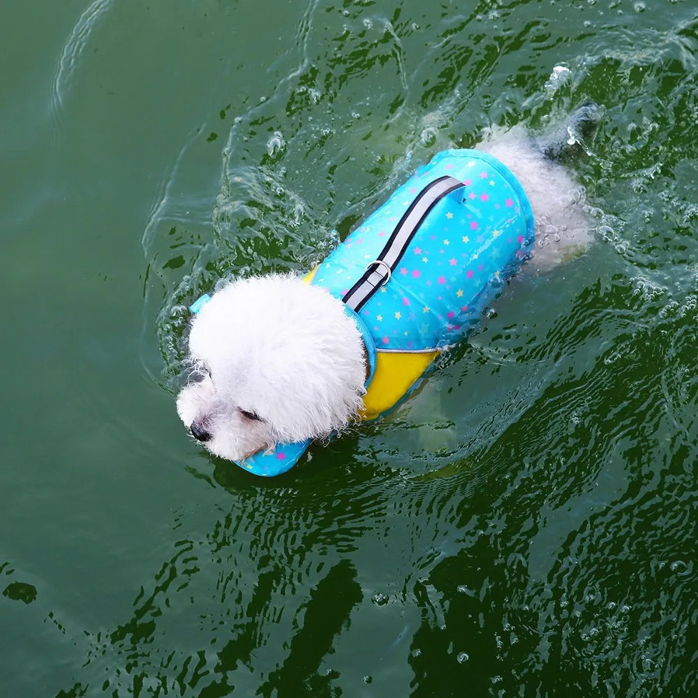 Adjustable Dog Life Jacket with Removable Floats for Swimming