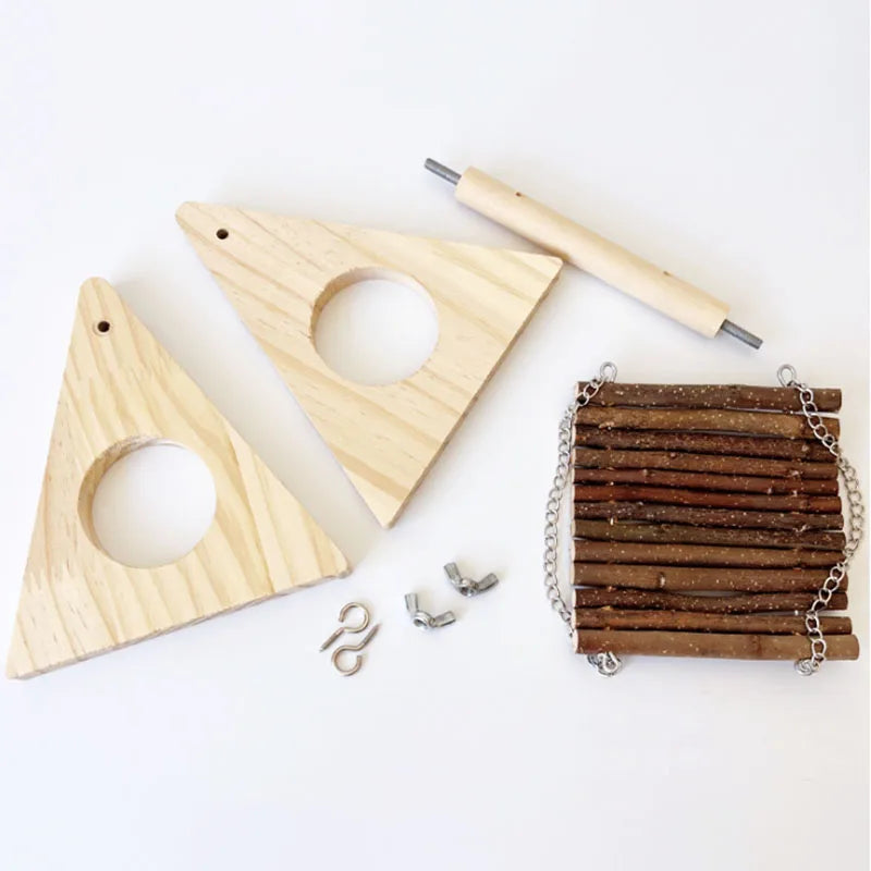 Hamster Wooden Swing with Natural Chew Sticks