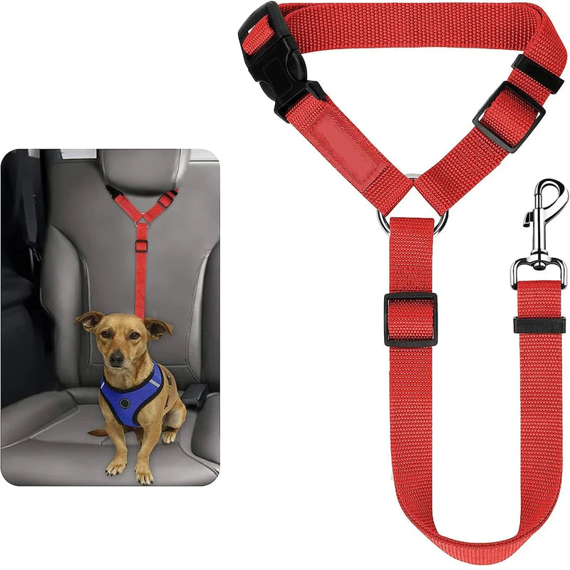Ceinture de Sécurité Réglable pour Animaux en Voiture & Attache d'Appui-Tête