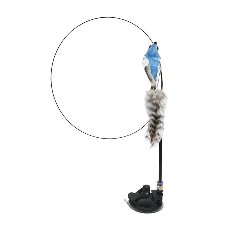 Jouet Interactif pour Chat avec Plumes et Baguette