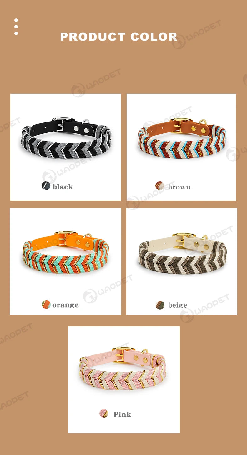 Handcrafted Colorful Striped Dog Collar