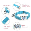 Heart-Shaped Velvet Cat Collar with Bell