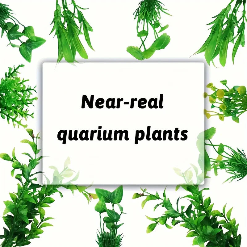 Vibrant Green Artificial Water Grass for Fish Tanks (10-Pack)
