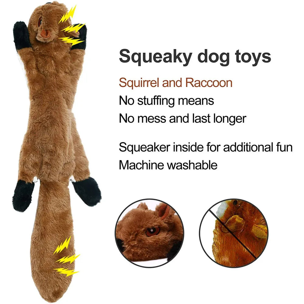 Squeaky Plush Dog Toy with Crinkle Paper – No Stuffing, Durable & Fun
