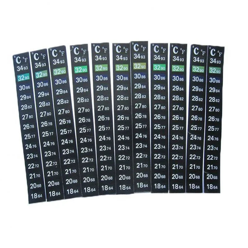 Aquarium Thermometer Stick-On Dual Scale, 5 or 10 Pack
