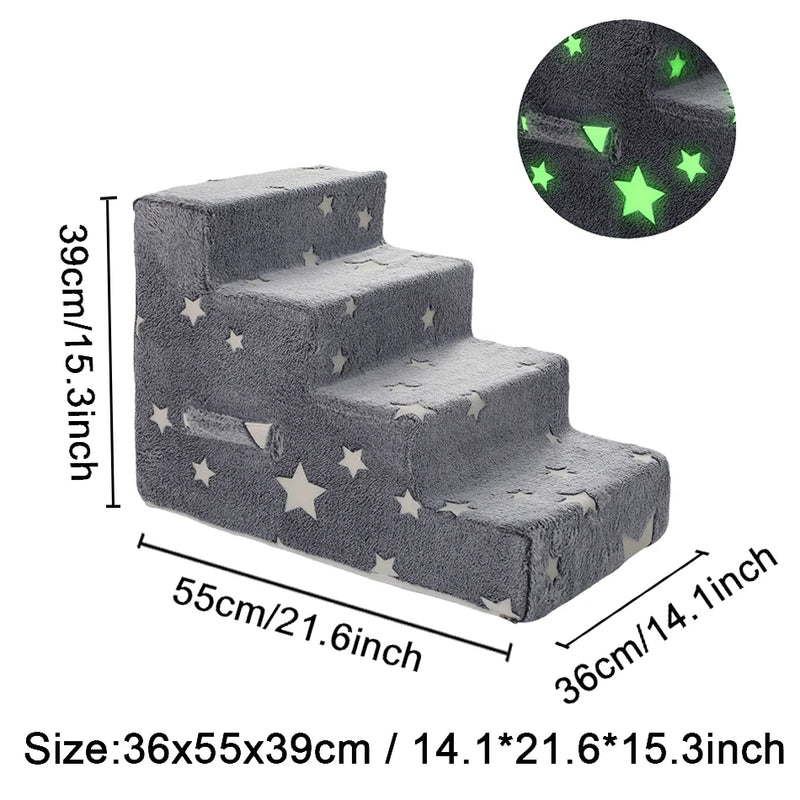 Detachable Pet Stairs with Soft Foam Steps