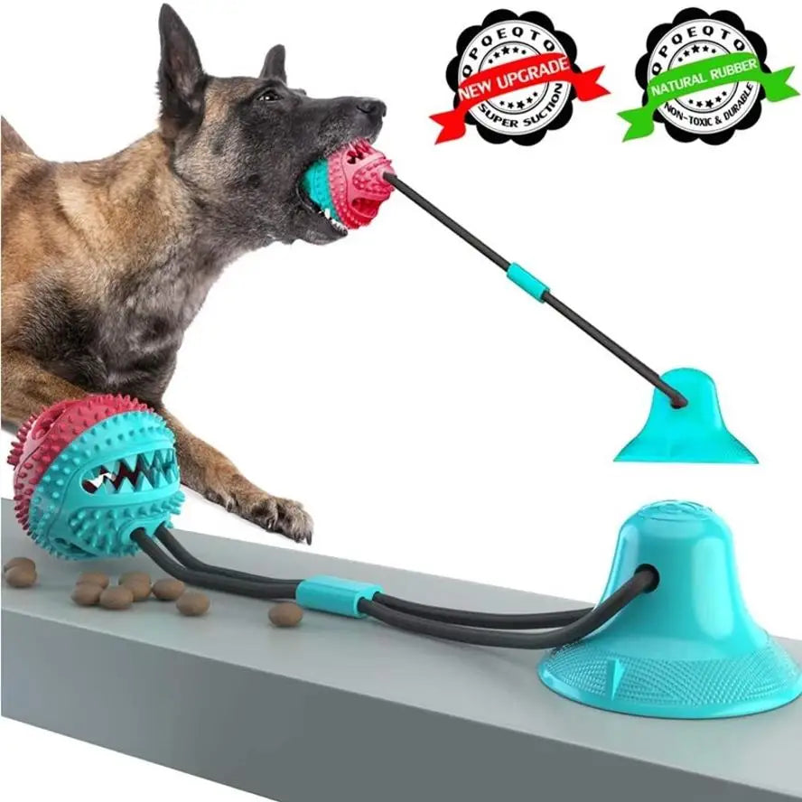 Interactive Suction Cup Dog Chew Toy for Dental Health & Play
