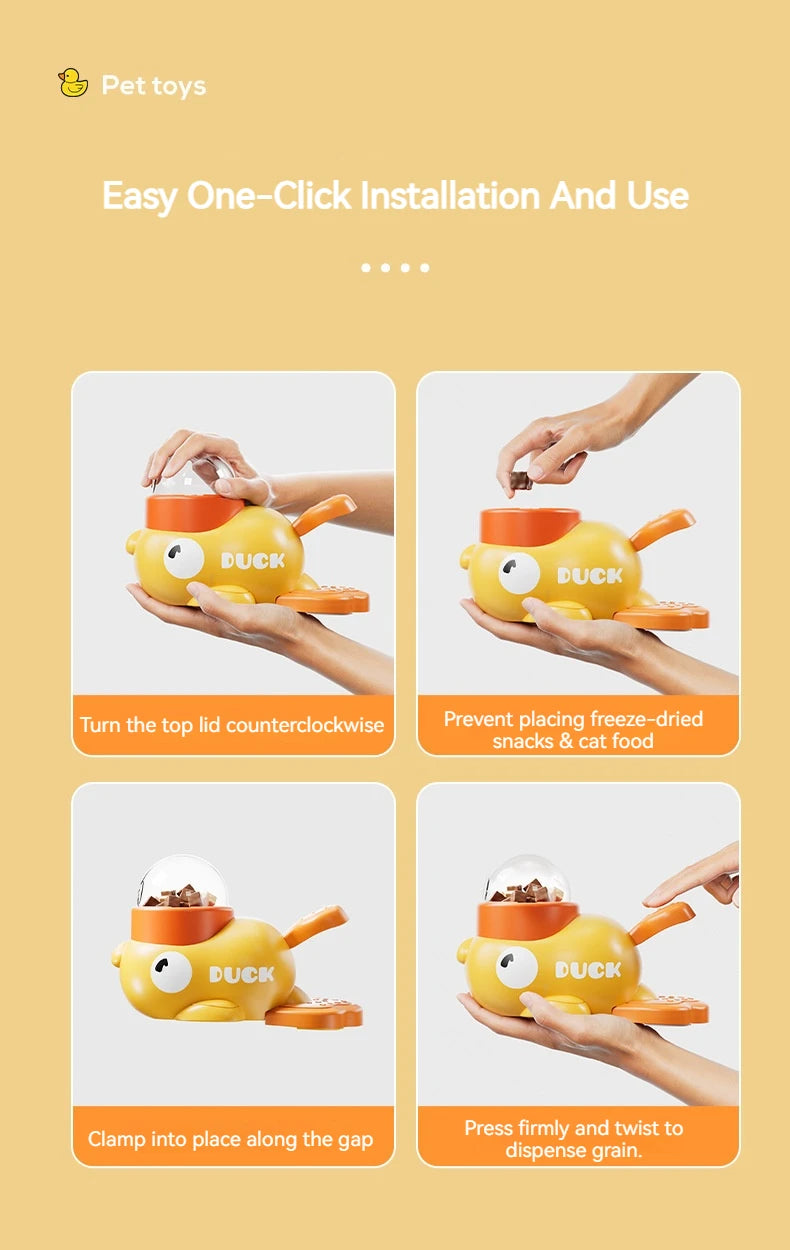 Interactive Duck Treat Dispenser for Cats & Dogs
