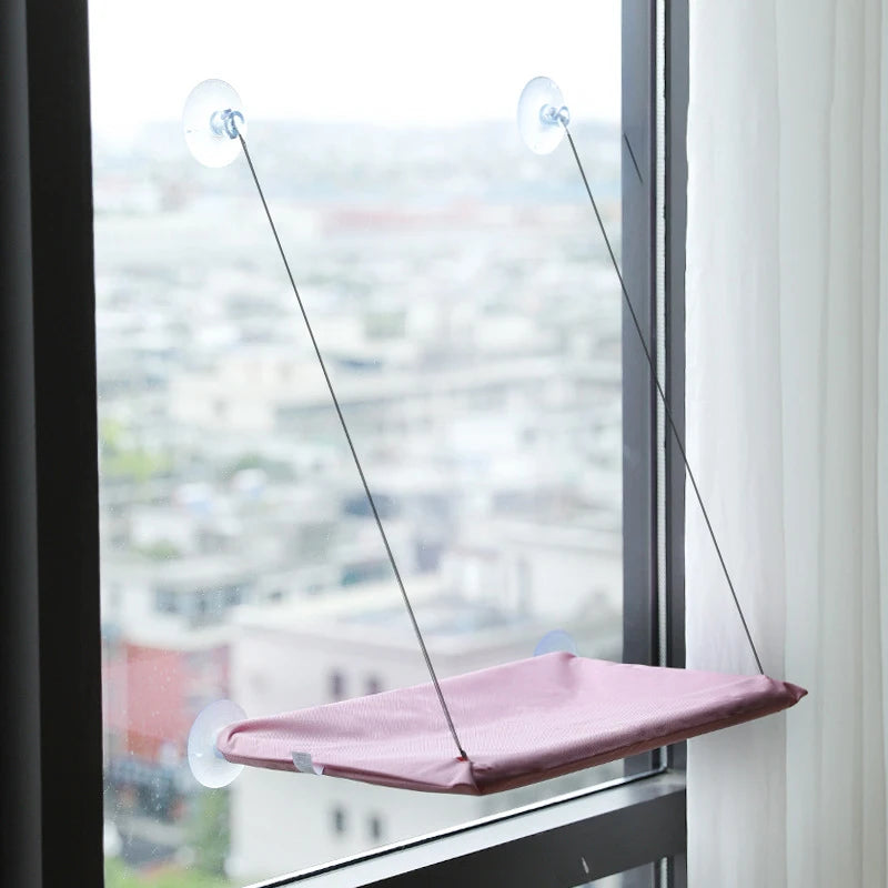 Window-Mounted Cat Hammock with Suction Cup Mount