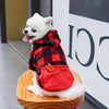 Plaid Fleece Pet Hoodie with Zipper Pocket