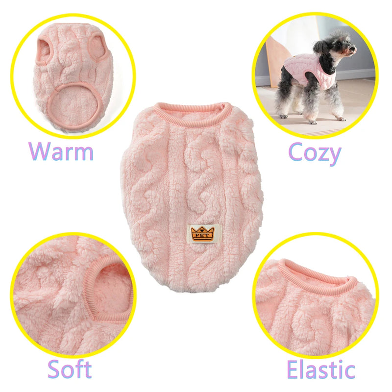 Chaleco de Felpa Suave para Perros en Invierno