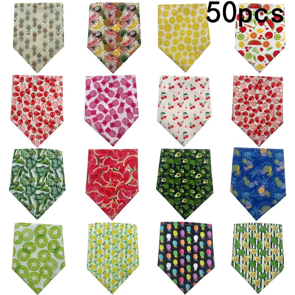 Summer Fruit Print Cotton Dog Bandana
