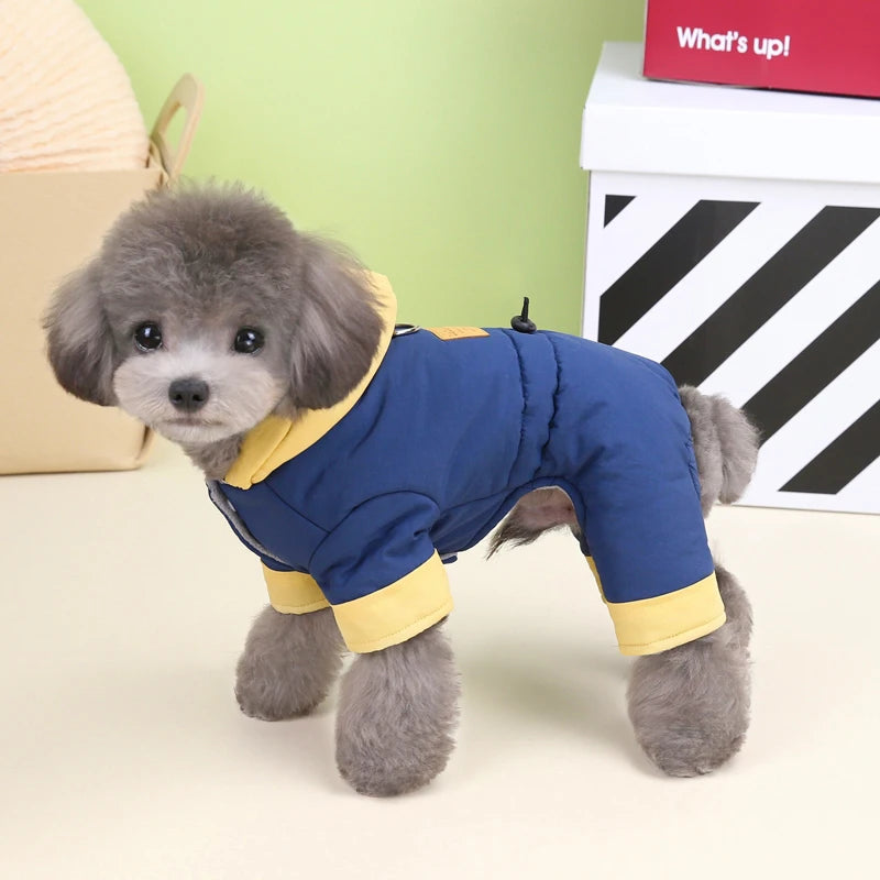Mono de Invierno Acolchado para Perro con Capucha