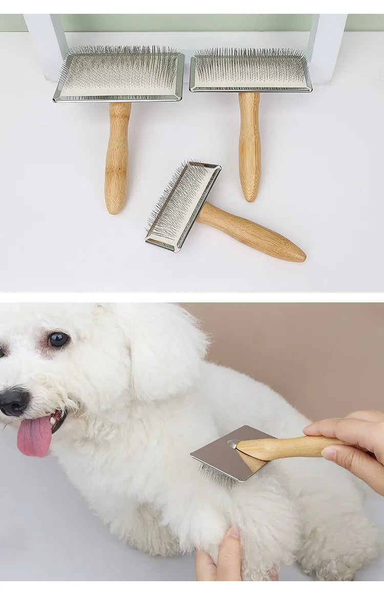 Peine de Madera Maciza para Aseo de Mascotas