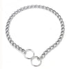 Silver stainless steel dog training choke collar chain