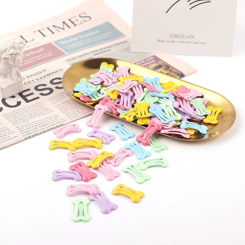 Bone-Shaped Pet Hair Clips for Dogs and Cats