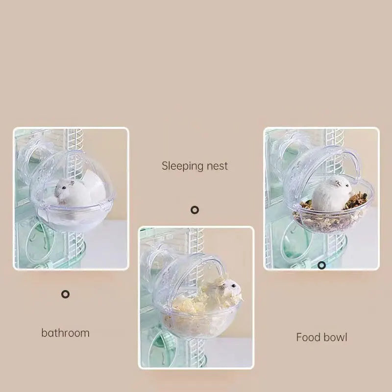 Bac à bain de sable translucide pour hamster