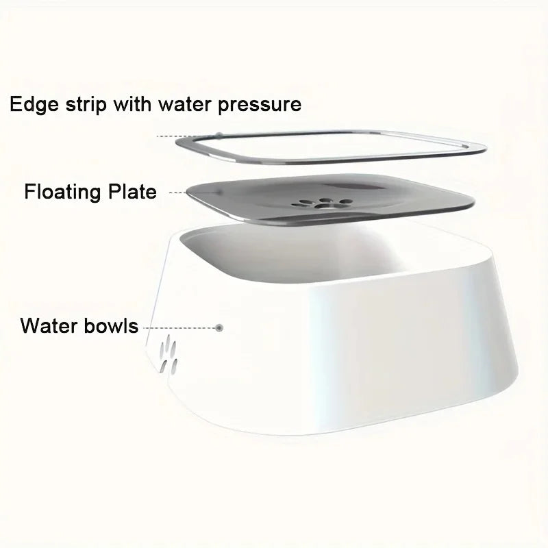 Spill-Resistant Slow Water Feeder Bowl for Dogs