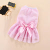 Striped Bow Pet Dress with Elastic Waistband