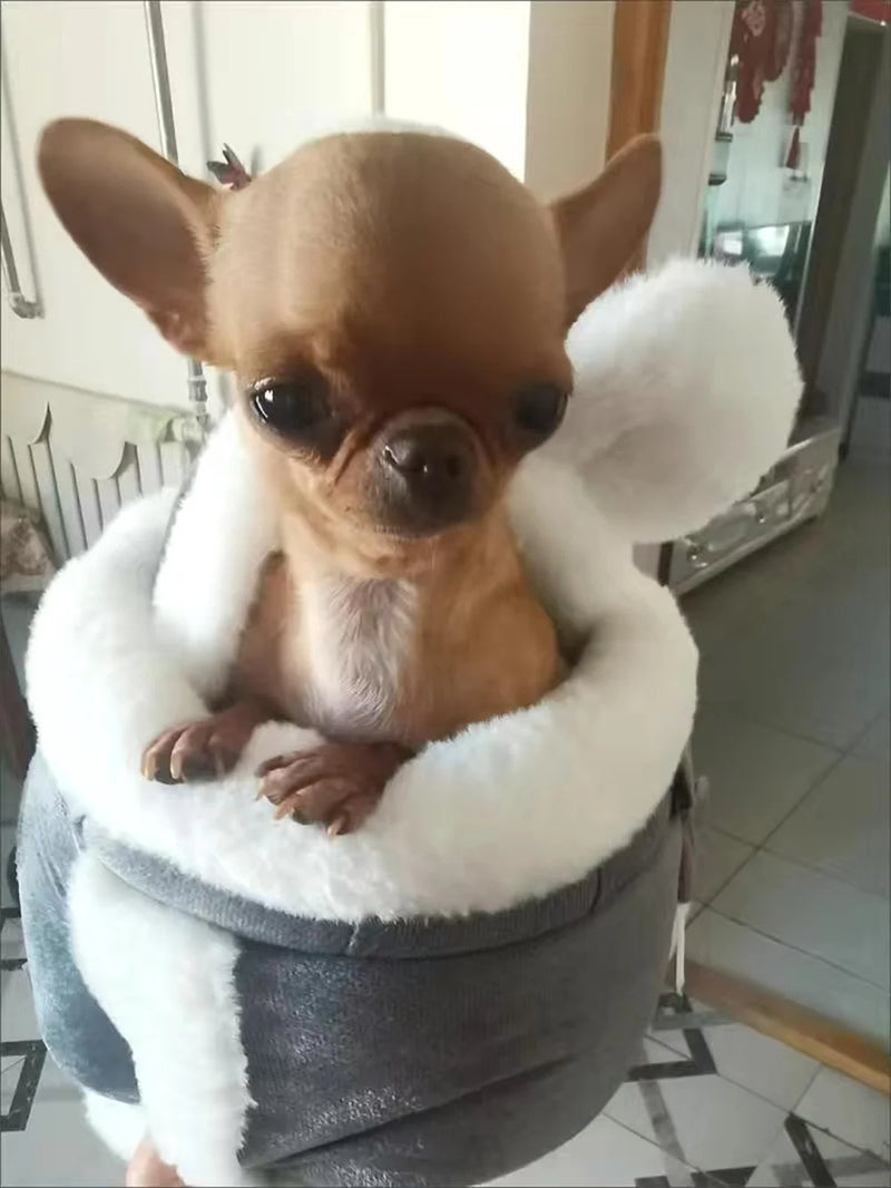 حقيبة ظهر ناقلة للكلاب الصغيرة وتدفئة سفر شتوية