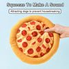 Plush Dog Toy Doughnut Pizza Shape Squeaky Chew Toy for Dogs