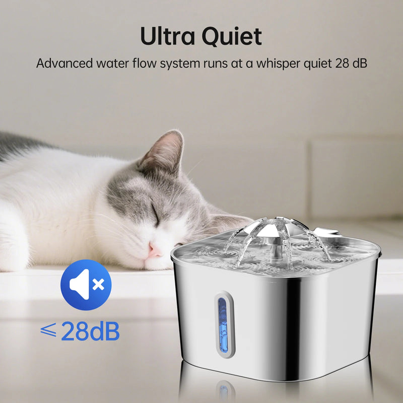 Automatische Katzenwasserfontäne aus Edelstahl