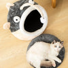 Cozy Cave Cat Bed with Lantern Fish Design