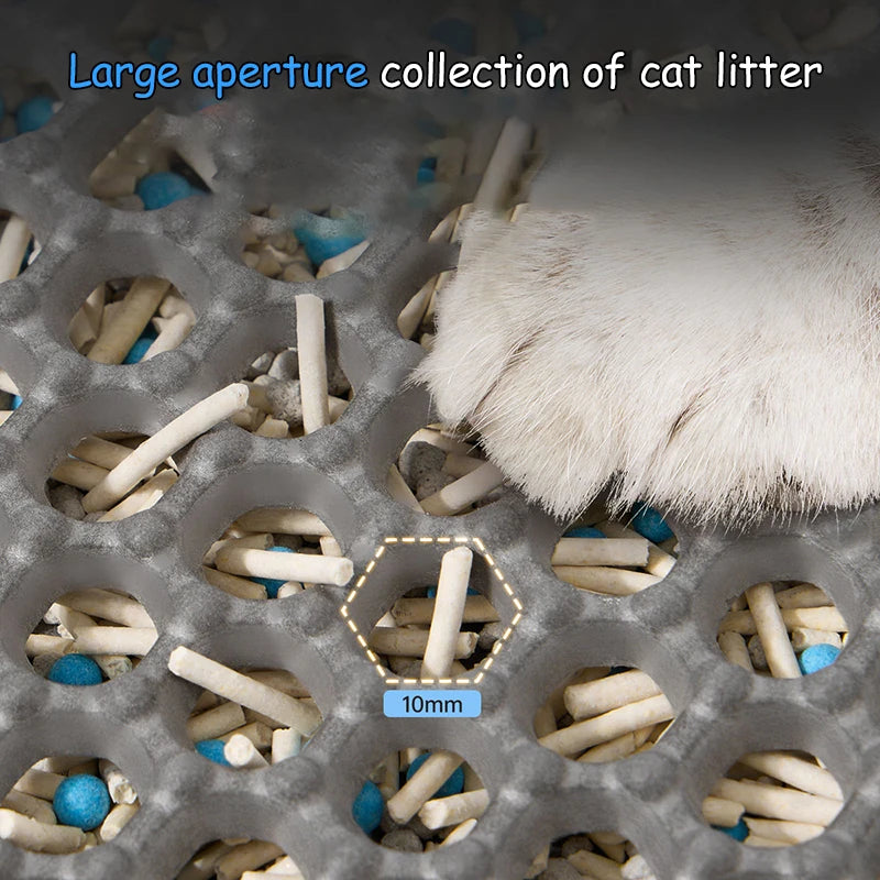 Waterproof Double-Layer Cat Litter Mat with Non-Slip Base